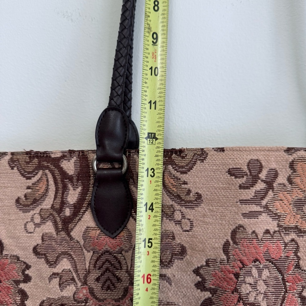 Coldwater Creek Vintage Boho Floral Tapestry Shoulder Bag with Braided Handles - Picture 11 of 12
